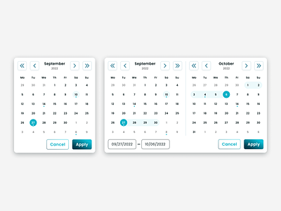 Date and Range Pickers application calendar control date picker date range date range picker design ui ux webapp website