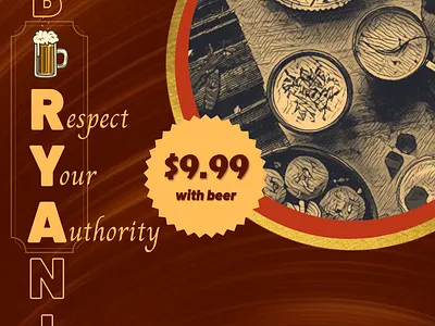 Biryani with Beer Offer (BEER-Yani) Ad ad advertising biryani branding chicken design food graphic design logo nonveg