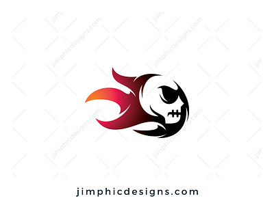 Flaming Skull Logo branding graphic design logo