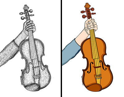 Hand Drawn Violin Stippling Art. Hand Drawn Violin Illustration. branding creative design graphic design illustration stipple stippling stippling art vector