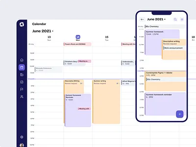 internal calendar app android app blue calendar ios purple saas schedule web app