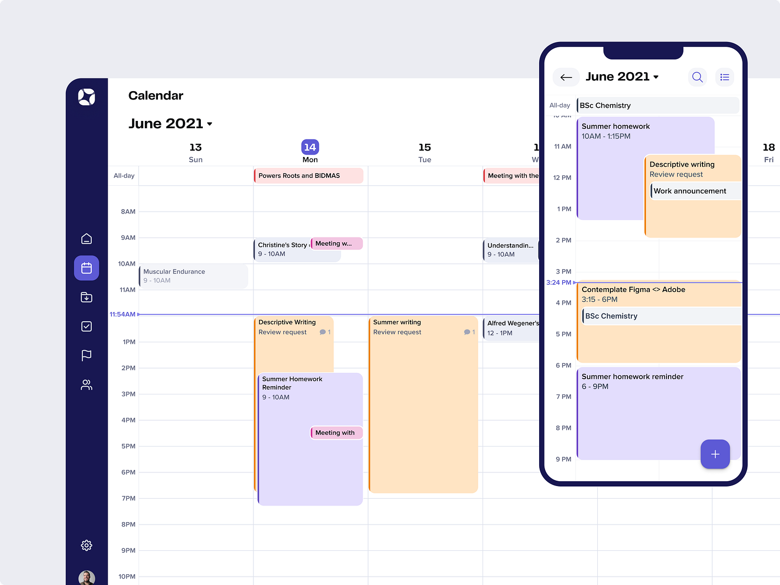 internal calendar app by Vytas Bu for Outframe on Dribbble