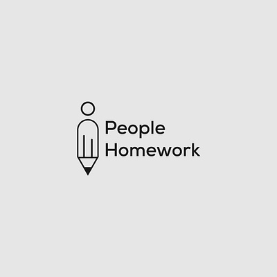 People Homework Logo Concept brand identity branding design education illustrator logo logo designer minimalist people school typography vector wordmark