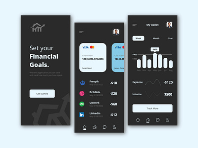 Track Expenses APP design ui ux vector