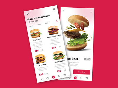 Burger APP app design illustration ui ux vector