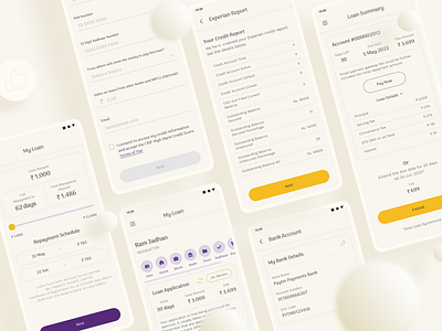 RapidRupee — Redesign instant loan app android app design bank app button clean design finance app fintech input field loan app mobile app mobile design mobile ui redesign sketch slider stepbar ui ui design ui designer ui typography