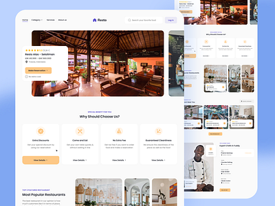 Resto - Restaurant Landingpage app design graphic design landingpage mobile app ui ui design web