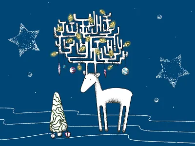 Сhristmas collection child illustration christmas deer graphic design happy new year illustration magazine illustration post card procreate stars xmas