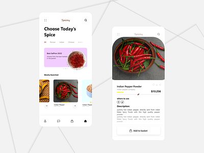Spice Shop App app application concept shop spice spice dribbble spice shop spicy ui ui app ui concept ui design