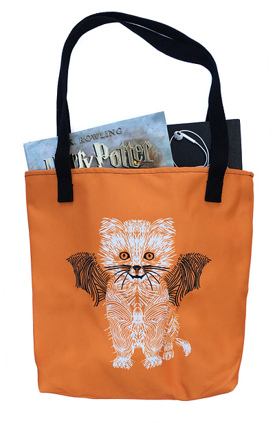 Kitty Bat Bag animals bat cat art design graphic design halloween illustration tote bag