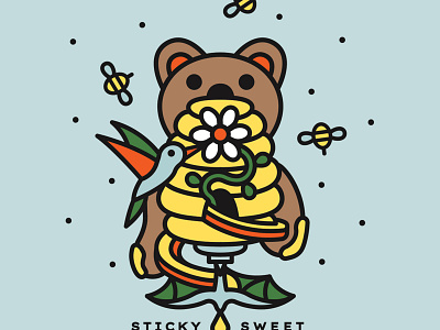 sticky sweet bear bee beehive bird cycle flower honey hummingbird nature pollen sticky sweet
