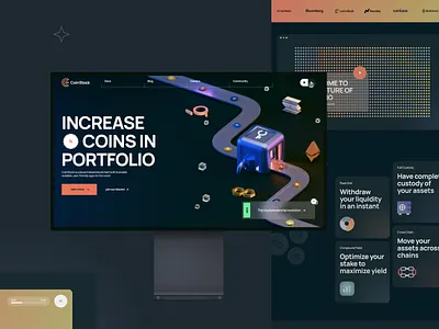CoinStock bitcoin btc crypto eth ethereum gradient dark landing minimal modern staking ui web