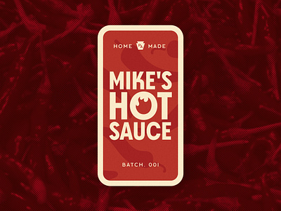 Mike's Hot Sauce branding flame hot hot sauce label logo design minimal pattern pepper red typography