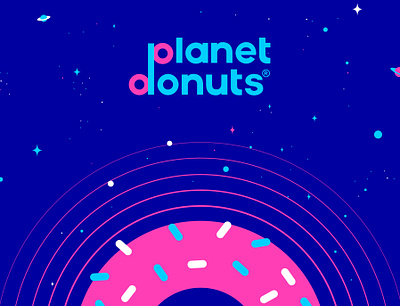 Planet Donuts branding design donuts identity illustration logo logo design minimal typography vector