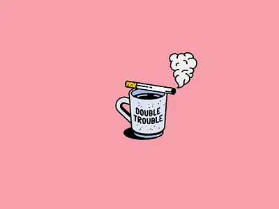 ☕️ + 🚬=💩 branding cafe cigarette cocktail coffee cup design doodle drink food icon icondesign illustration logo poop smoke tattoo tea trouble typography