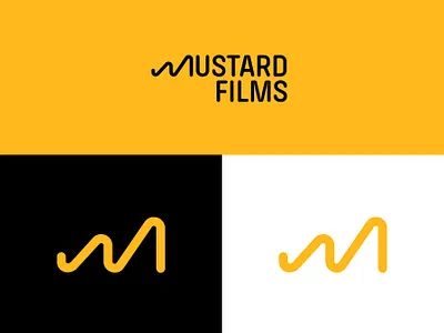 Mustard Films branding design identity letter m logo logo design m minimal mustard typography vector wordmark