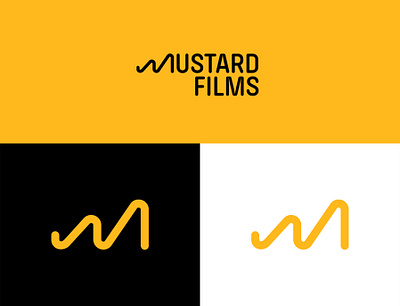 Mustard Films branding design identity letter m logo logo design m minimal mustard typography vector wordmark