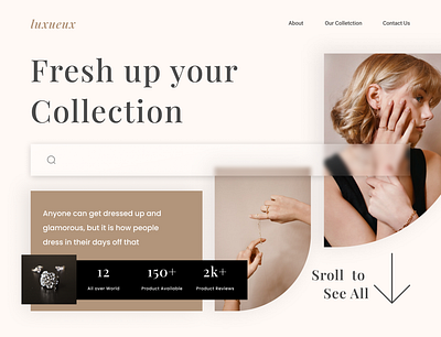Luxueux a Jawelry Store Landing Page branding design hero jawelry landing page store ui ui design uiux