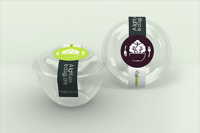 Leaf Lunch Bowl Label Design healthy restaurant branding branding design food label design minimal mockups packaging