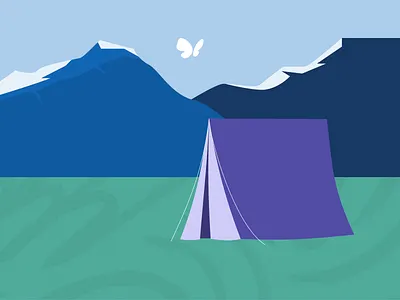 Welcome to Basecamp — Onboarding Illustration camp design hike hiking illustration mountain mountains nature outdoors tent