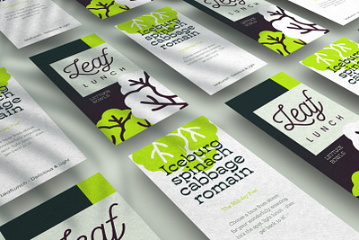 Leaf Lunch Menu Design Spread front and back design branding design logo minimal