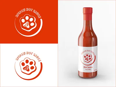 Hot sauce 🔥 - Warm up bottle branding hot sauce logo paw playoff red spice warmup