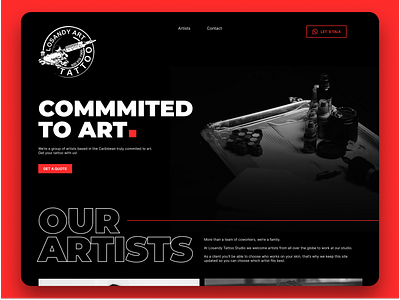 Tattoo Website UI branding clean design graphic design tattoo ui website website design