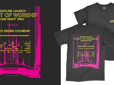 One Night Only Tee apparel church design concert illustration jesus night of worship one night only set list shirt typography