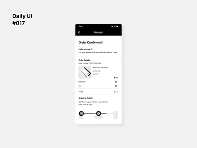 Daily UI 017: Email Receipt app dailyui design ecommerce email email receipt interaction receipt ui uiux ux