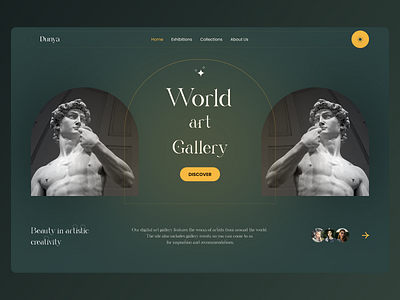 Dunya - Art Gallery Landing Page art art digital artist design exhibition gallery landing landing page museum page ui ui design web design website