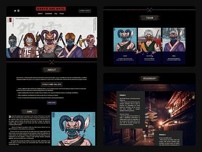 NFT landing page in Japanese style anime style design elementor japan nft nft website samurai design ui web design web design inspiration webflow