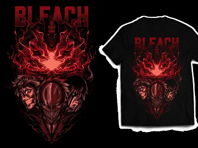 BLEACH TSHIRT DESIGN ( ARTWORK FOR SALE ) anime apparell artworkforsale bleach clothing illustration japan tshirt tshirt design
