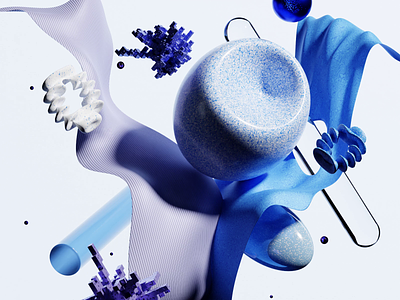 Abstraction 3d abstract blender blue cgi design illustration render