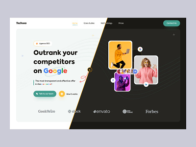 SEO Agency Landing Page app design dark landing page dark landing page design dark mode dark theme design landing page landing page design light theme minimal design seo seo landing page ui ui design ux ux design web design webdesign website website design