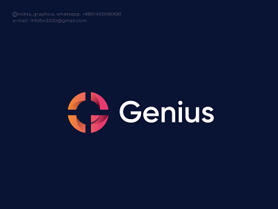 Genius app logo brand identity branding design g genius gradient icon logo logo designer logo mark logos logotype mark minimal logo minimalist logos modern logo nokta startup ecommerce top