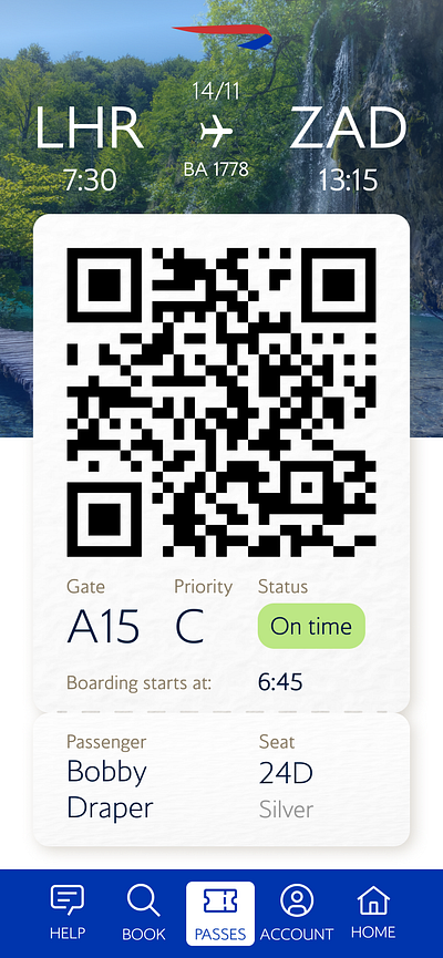 Daily UI #0024 - Boarding Pass app dailyui design mobile ui