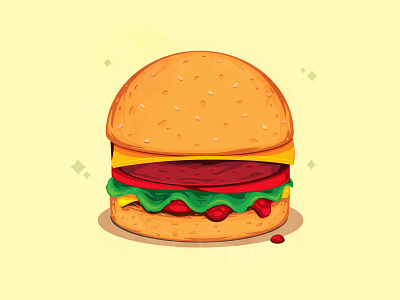 Burger Time (30min challenge) adobe burger food illustration illustrator the creative pain vector
