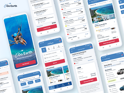 Case Study Go Earth Travel Vacation App UI/UX Design WCAG accessibility app app design casestudy design travel ui ux vacation wcag