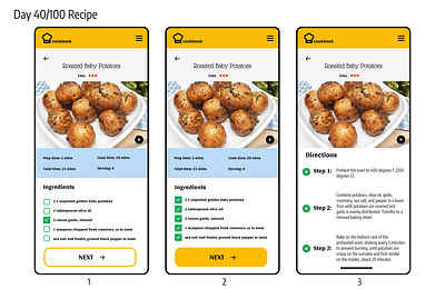 <100 day challenge> Day 40 Recipe 100daychallenge dailyui design ui ux