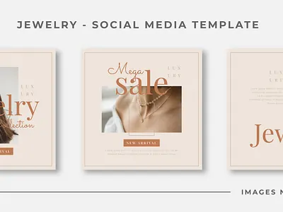Jewelry social media template banner branding design illustration jewelry social media template vector