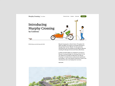 Culdesac Murphy Crossing landing page brand illustration layout new development real estate web web design website