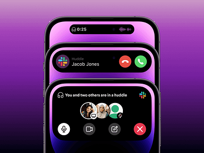 Slack Huddle Dynamic Island (Concept) app concept design dynamic island iphone 14 slack ui ux design