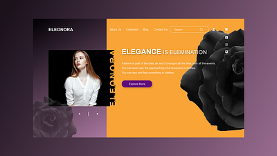 Eleonora Landing Page Design(Above the Fold) design ui