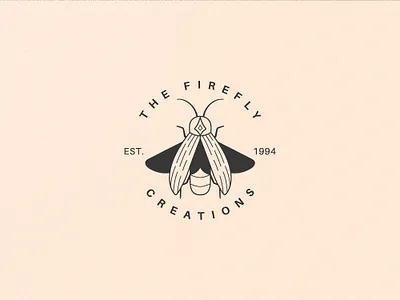 Flat Firefly Logo company logo design firefly firefly logo graphic design hand drawn hand drawn logo line art logo logo design vector