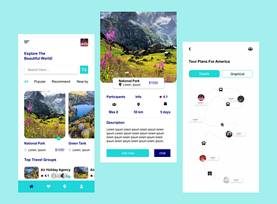Travel Tour App Design app design ui