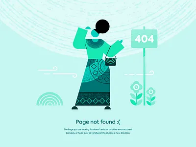 Illustration for Vendly 2d 404 branding character error female flat illustration texture vendly