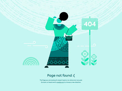 Illustration for Vendly 2d 404 branding character error female flat illustration texture vendly