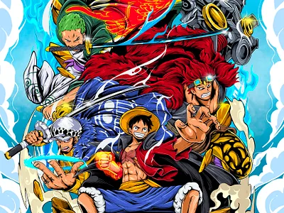 Onepiece ( Worst Generation ) adobe animation anime art branding comic design graphic design ill illustration kid law logo luffy manga motion graphics onepiece super vector zoro