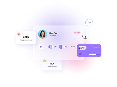 UI elements player app branding music player podcast product project ui ui element web web design