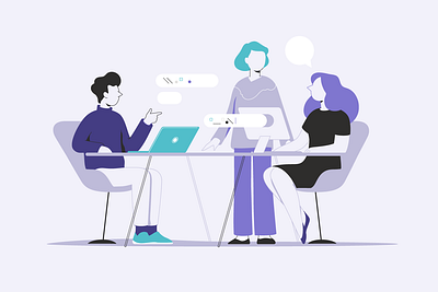 Office culture 2 communication flat illustration lineart minimalistic negotiation office vector work